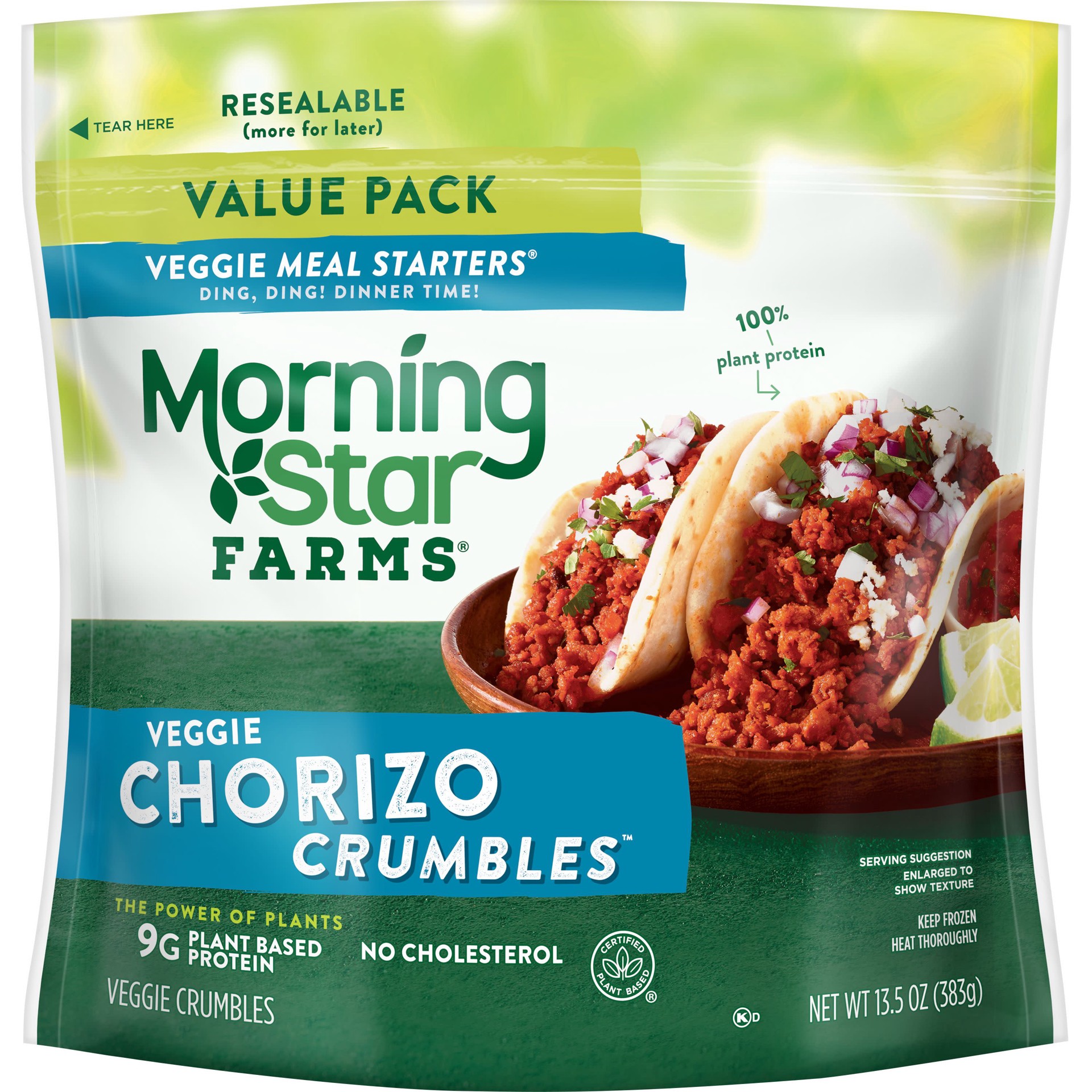 slide 1 of 5, MorningStar Farms Meal Starters Veggie Crumbles, Chorizo, 13.5 oz, Frozen, 13.5 oz