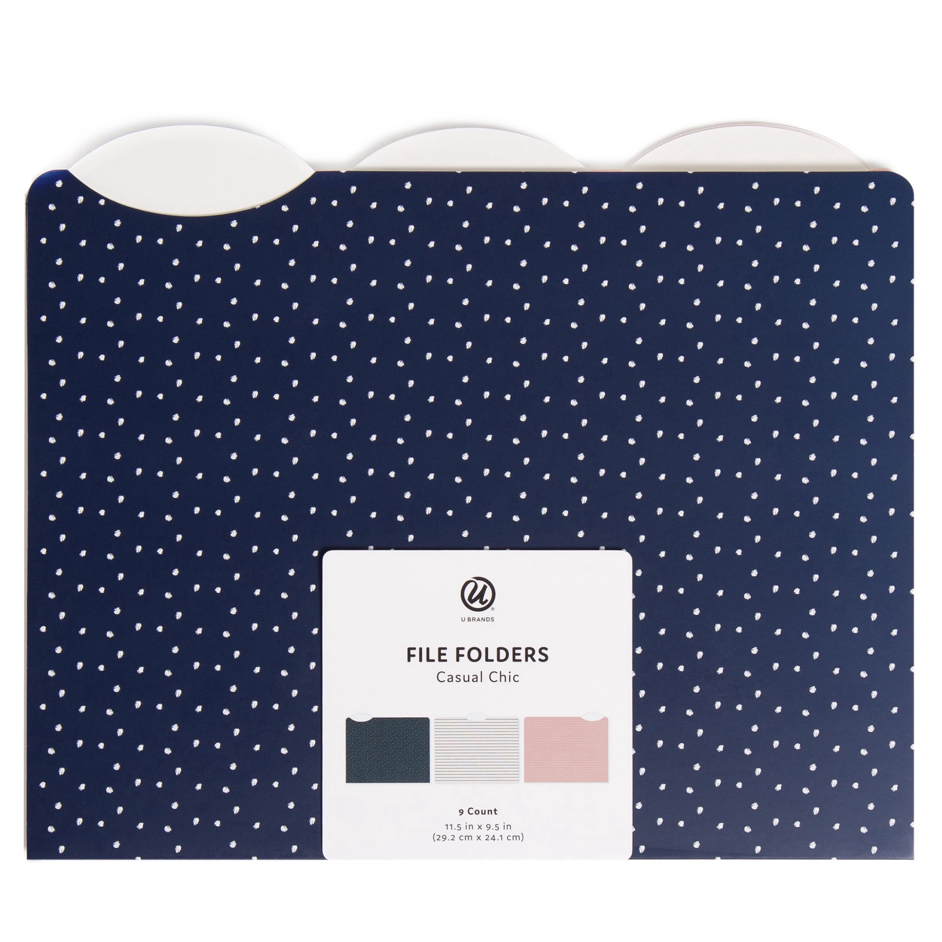 slide 1 of 1, U Brands Letter Size Assorted File FoldersCasual Chic, 9 ct
