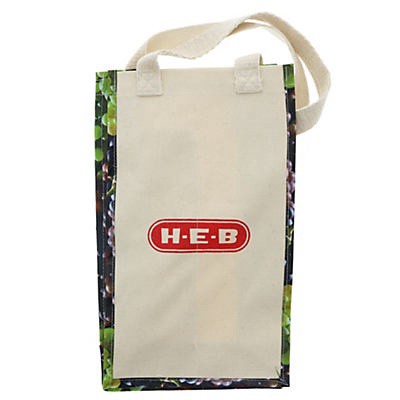 slide 1 of 1, H-E-B Grapes Wine Tote Reusable Bag, 1 ct