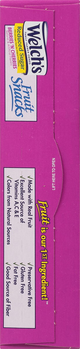 slide 7 of 9, Welch's Fruit Snacks, Reduced Sugar, Berries'N Cherries, 6.4 oz