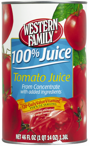 slide 1 of 1, Western Family 100% Juice Tomato Juice - 46 oz, 46 oz