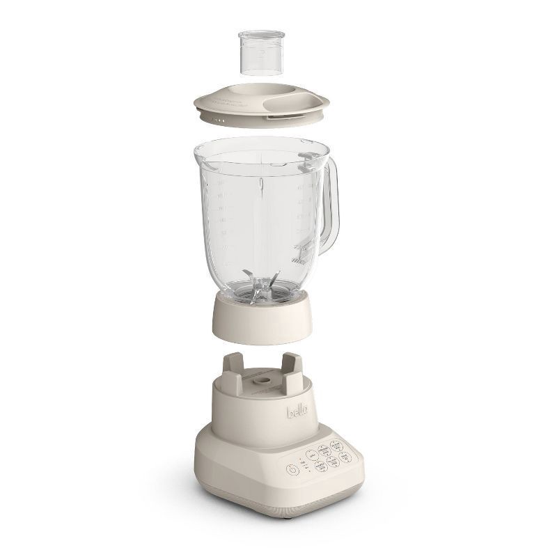 slide 1 of 9, bella Housewares bella Flip and Store Blender Oatmilk: 10-Speed Countertop Blender, 48oz Capacity, 450W, Dishwasher-Safe Parts, Beige, 48 oz