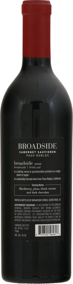 slide 8 of 9, Broadside Wines Cabernet Sauvignon, 750 ml