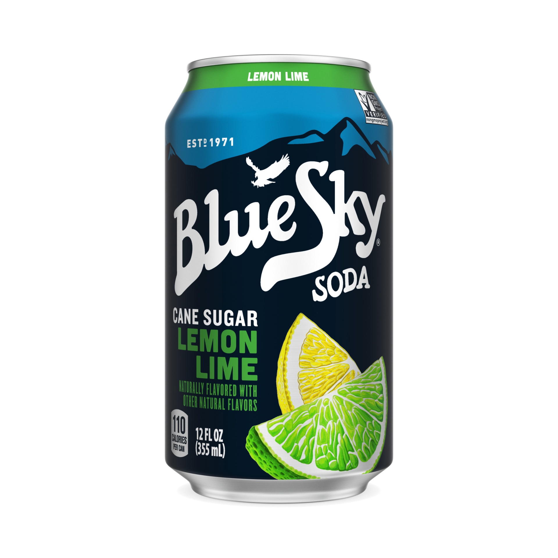 slide 1 of 1, Blue Sky Cane Sugar Lemon Lime Soda, 6 ct; 12 fl oz