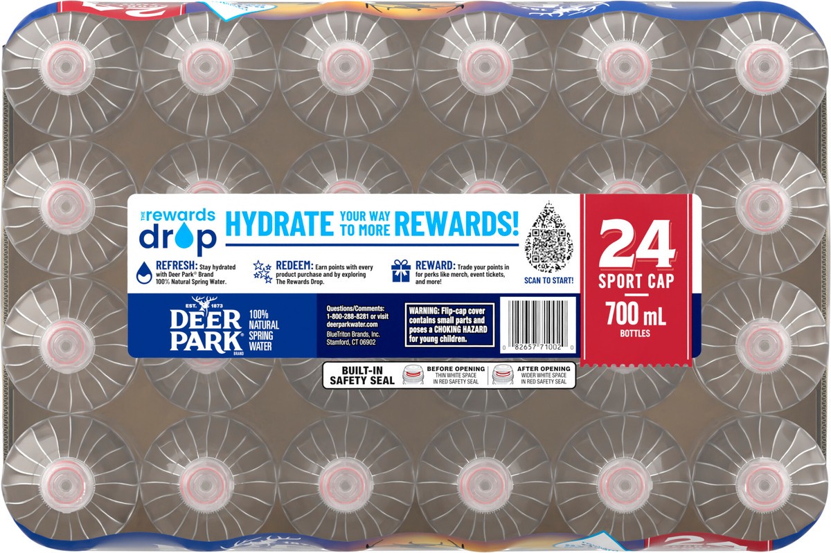 slide 9 of 10, DEER PARK Brand 100% Natural Spring Water, 23.7-ounce plastic sport cap bottles (Pack of 24), 24 ct; 700 ml