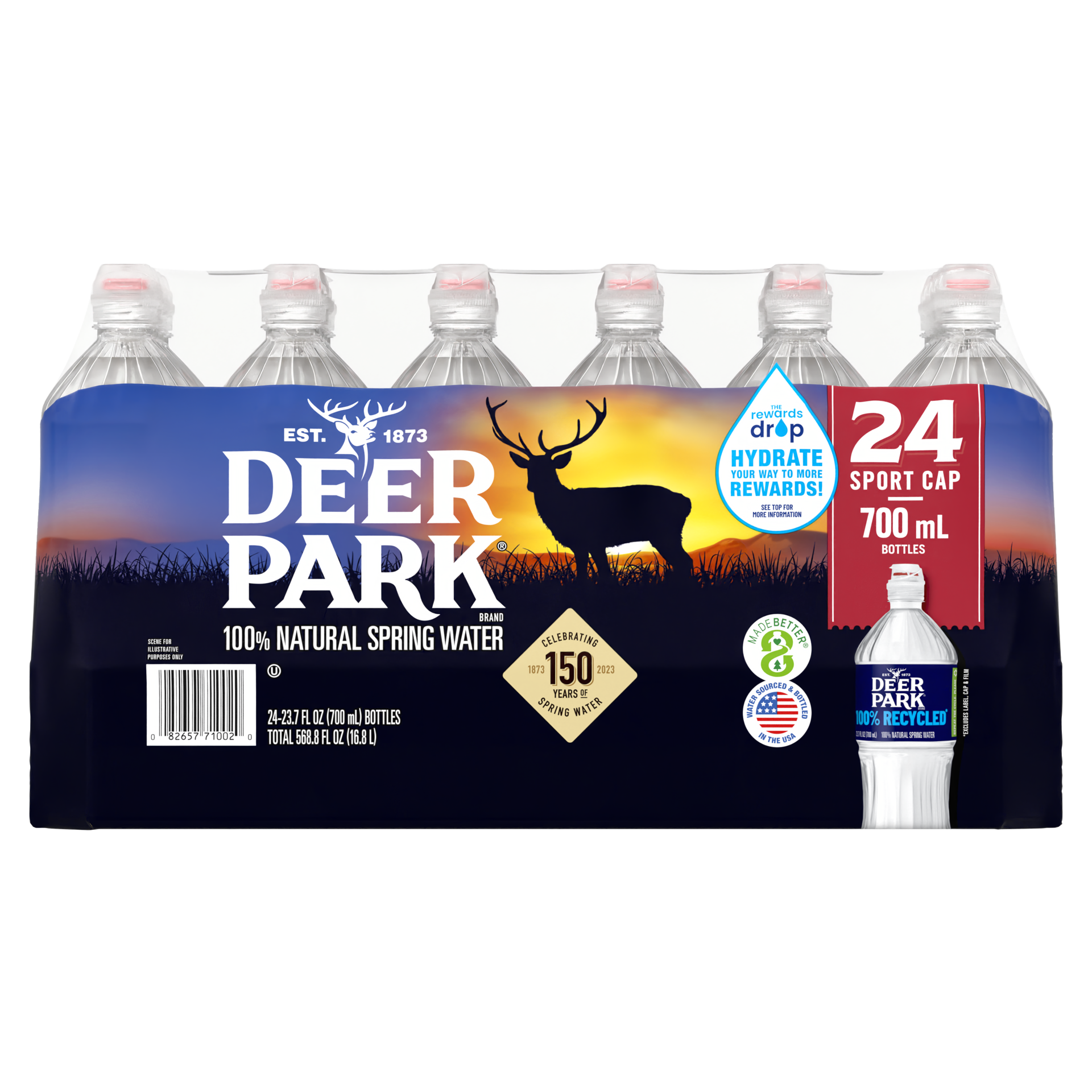 slide 1 of 10, Deer Park Brand Spring Water, 23.7-ounce plastic sport cap bottles (Pack of 24), 24 ct; 700 ml