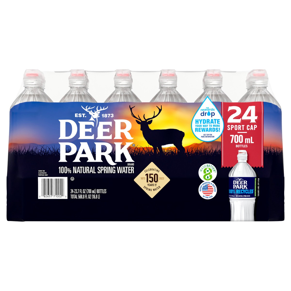 slide 6 of 10, DEER PARK Brand 100% Natural Spring Water, 23.7-ounce plastic sport cap bottles (Pack of 24), 24 ct; 700 ml