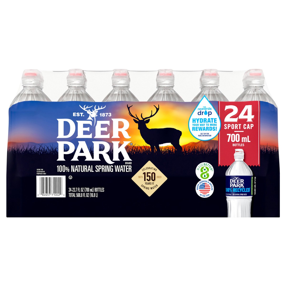slide 1 of 10, DEER PARK Brand Spring Water, 23.7-ounce plastic sport cap bottles (Pack of 24), 24 ct