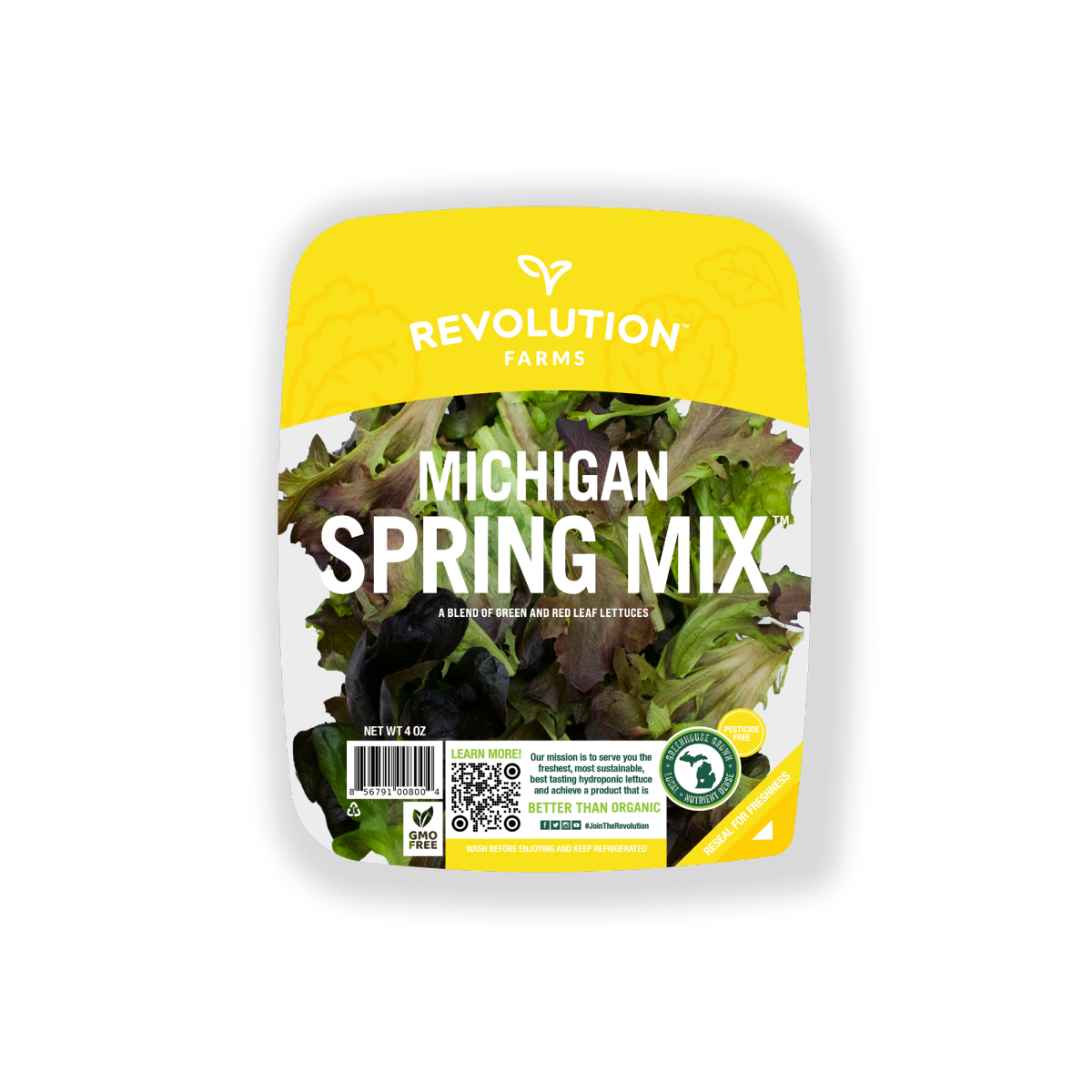 slide 1 of 1, Revolution Farms Michigan Spring Mix Salad, 4 oz, 4 oz