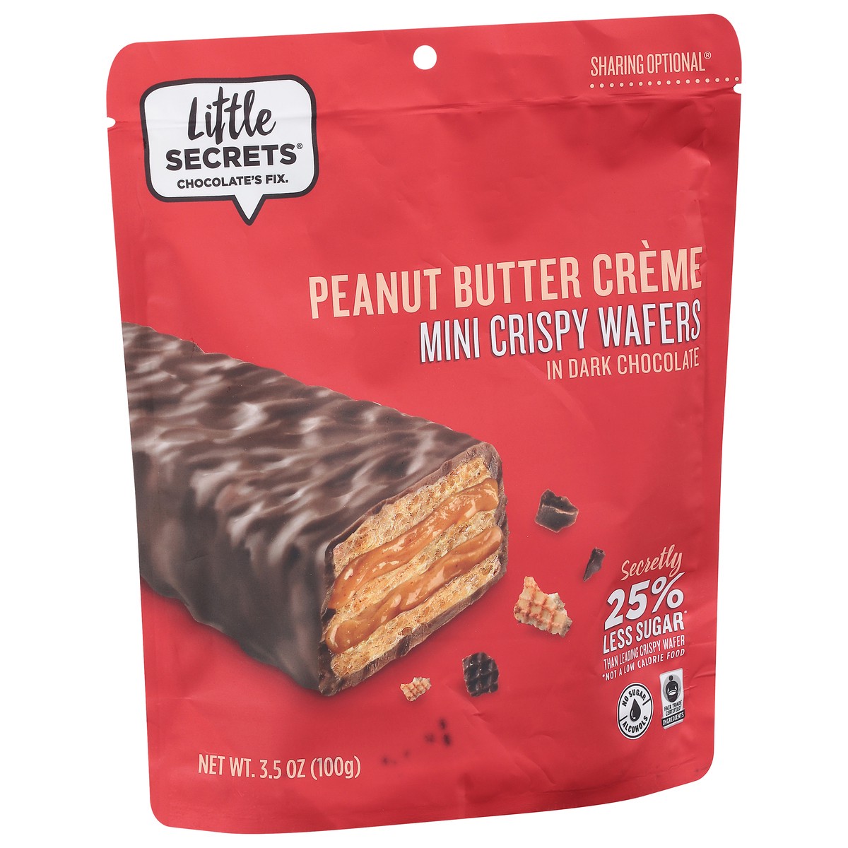 slide 5 of 9, Little Secrets Dark Chocolate Peanut Butter Creme Mini Crispy Wafers, 1 ct