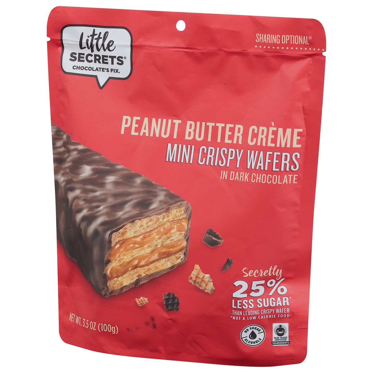 slide 7 of 9, Little Secrets Dark Chocolate Peanut Butter Creme Mini Crispy Wafers, 1 ct