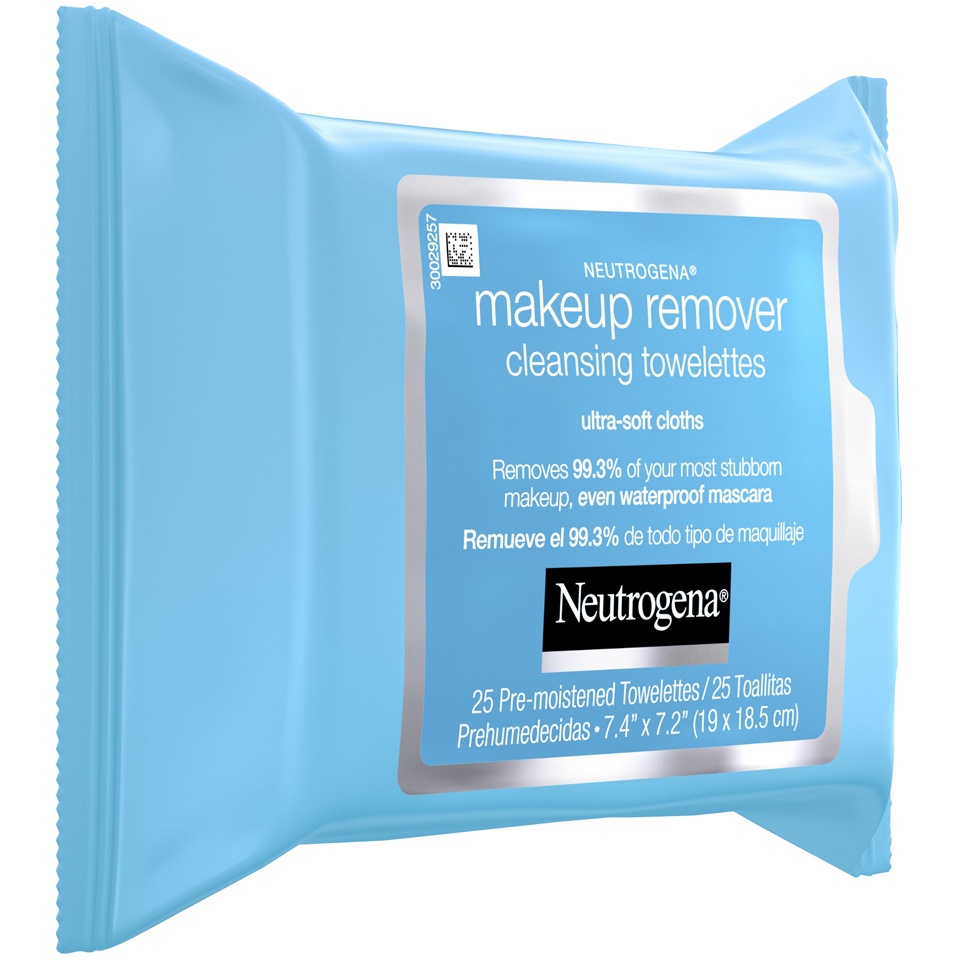 slide 2 of 6, Neutrogena Makeup Remover Facial Cleansing Towelettes, Daily Face Wipes Remove Dirt, Oil, Sweat, Makeup & Waterproof Mascara, Gentle, Soap- & Alcohol-Free, 100% Plant-Based Fibers, 25 ct