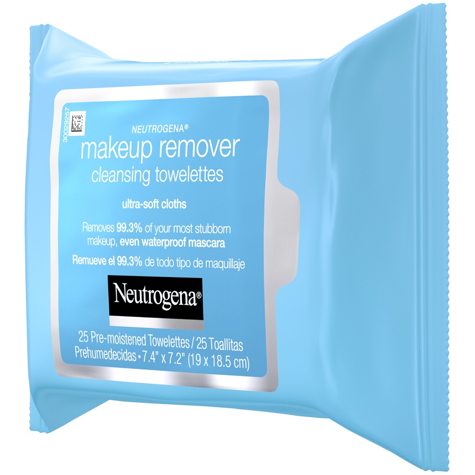 slide 3 of 6, Neutrogena Makeup Remover Facial Cleansing Towelettes, Daily Face Wipes Remove Dirt, Oil, Sweat, Makeup & Waterproof Mascara, Gentle, Soap- & Alcohol-Free, 100% Plant-Based Fibers, 25 ct