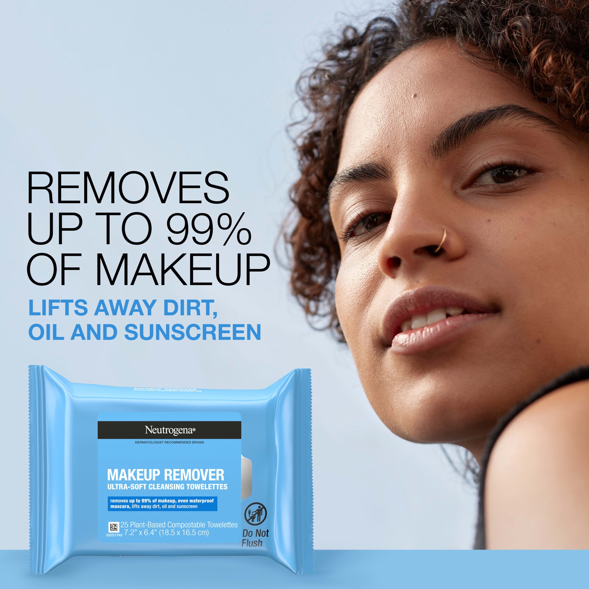 slide 9 of 9, Neutrogena Facial Cleansing Wipes, Wipes, All Skin Types, 25 ct