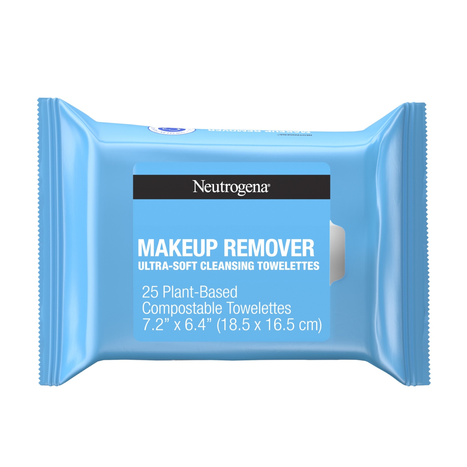 slide 1 of 6, Neutrogena Makeup Remover Facial Cleansing Towelettes, Daily Face Wipes Remove Dirt, Oil, Sweat, Makeup & Waterproof Mascara, Gentle, Soap- & Alcohol-Free, 100% Plant-Based Fibers, 25 ct