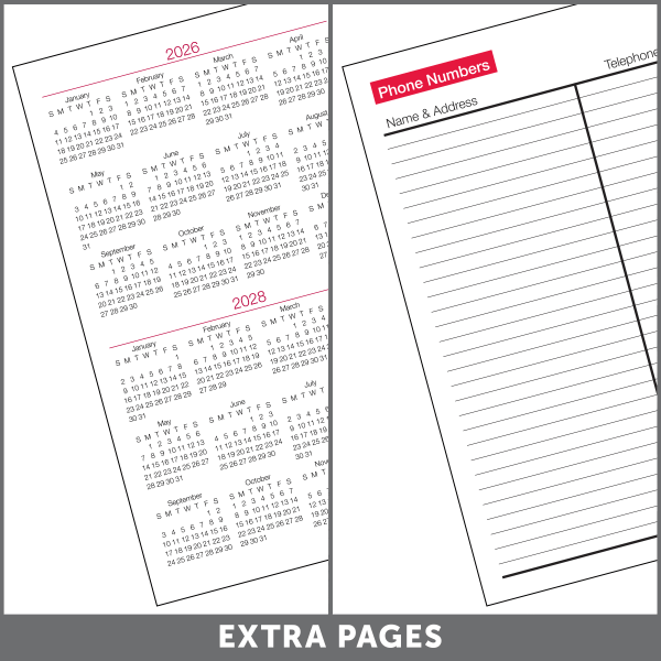 slide 4 of 4, Office Depot Brand Monthly Planner, 3 1/2"" x 6"", Black, January 2026 to December 2026, OD71010026, 1 ct