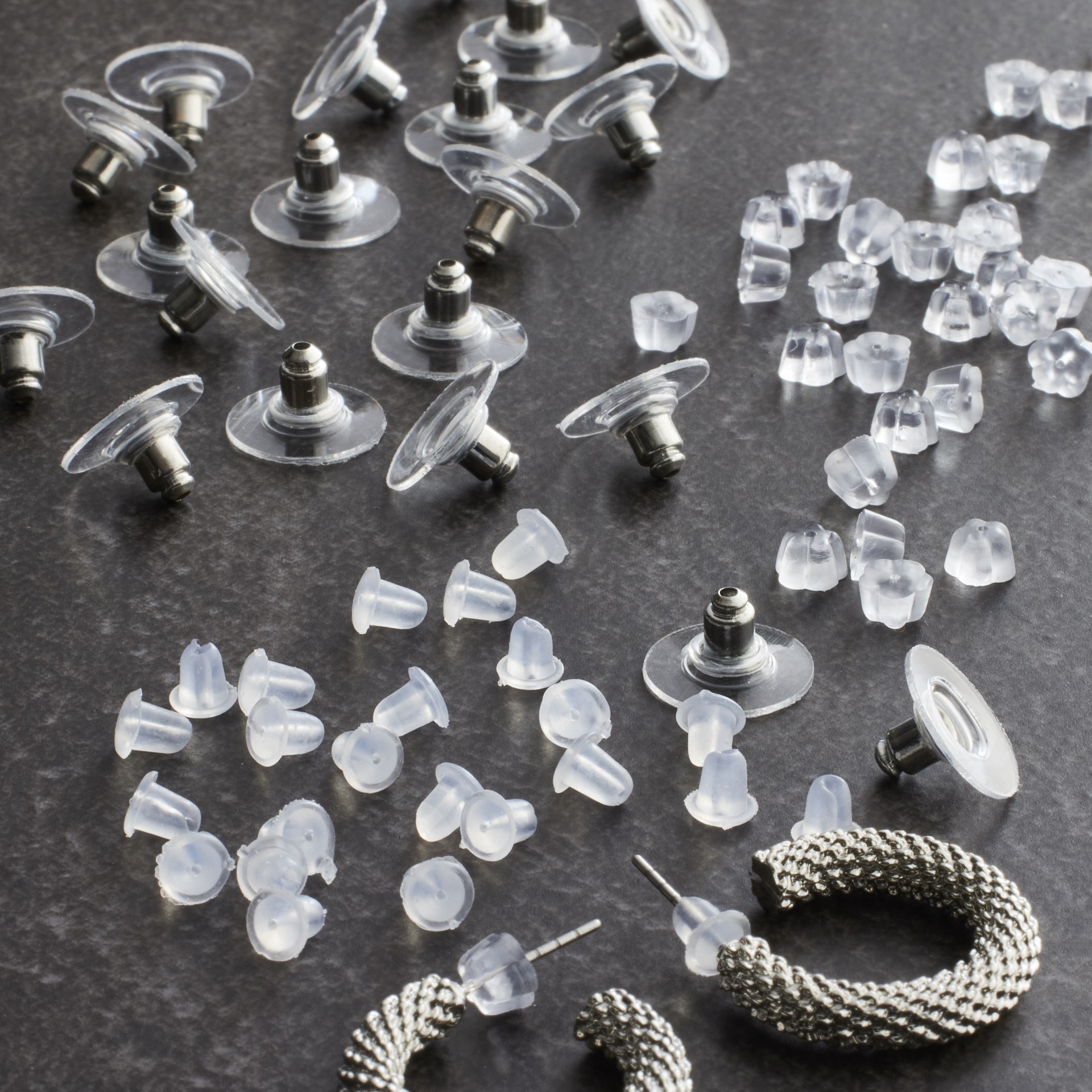 slide 2 of 2, Premium Metals Earring Backs By Bead Landing, 144 earring backs