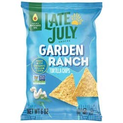 Late July Snacks Garden Ranch Tortilla Chips, 6 oz Bag