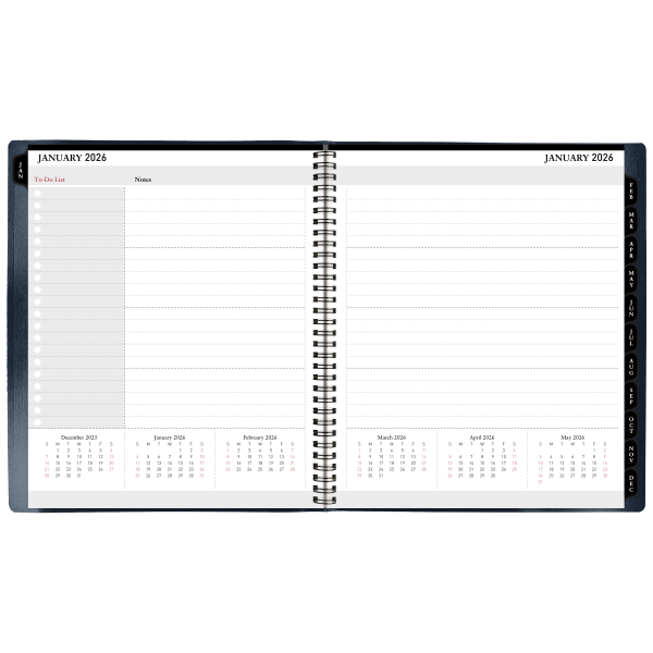 slide 6 of 6, Office Depot Brand Monthly Planner, 9"" x 11"", Navy, January 2026 to January 2027, OD71071726, 1 ct
