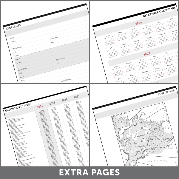 slide 5 of 6, Office Depot Brand Monthly Planner, 9"" x 11"", Navy, January 2026 to January 2027, OD71071726, 1 ct