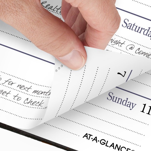 slide 7 of 10, AT-A-GLANCE® Fine Diary® 2026 Weekly Monthly Diary, Black Brown, Pocket, 2 3/4"" x 4 1/4"", 1 ct