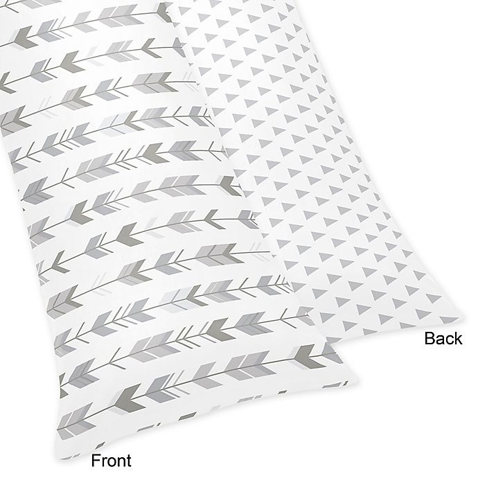 slide 3 of 3, Sweet Jojo Designs Mod Arrow Body Pillowcase - Grey/White, 1 ct
