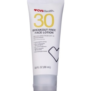 slide 1 of 1, CVS Health Breakout-Free Face Sunscreen Lotion Broad Spectrum, Spf 30, 3 fl oz