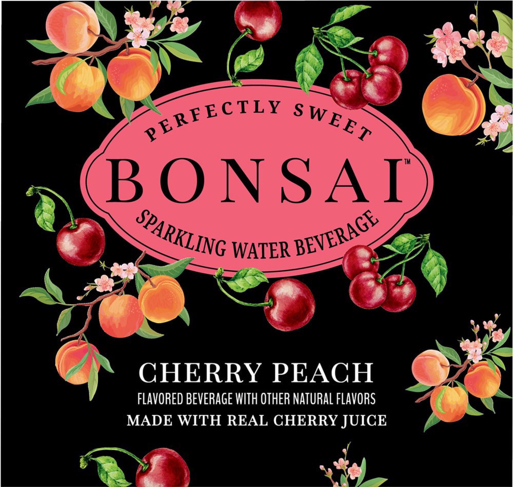 slide 6 of 6, Bonsai Cherry Peach Sweetened Sparkling Water Cans- 12 fl oz, 8 ct; 12 fl oz