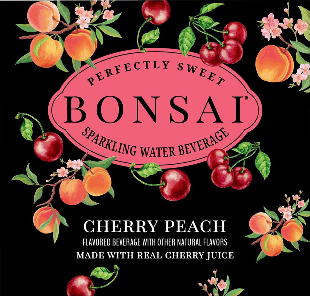 slide 2 of 6, Bonsai Cherry Peach Sweetened Sparkling Water Cans- 12 fl oz, 8 ct; 12 fl oz