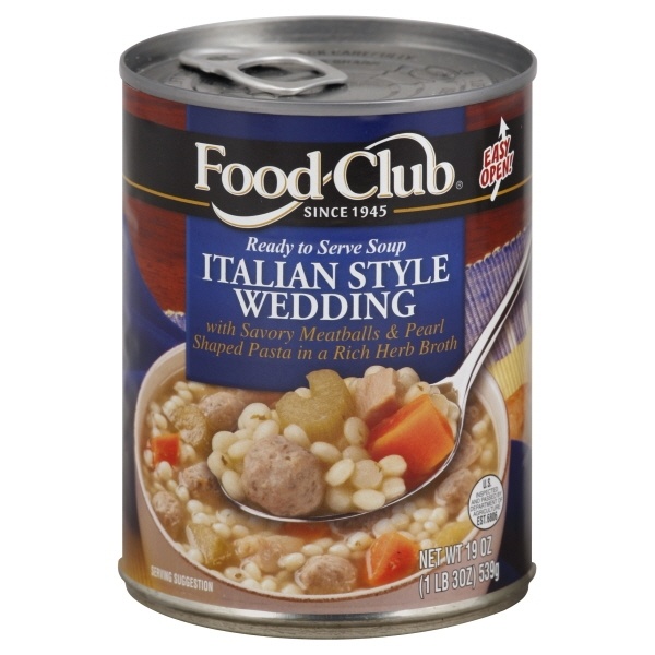 slide 1 of 1, Food Club Italian Style Wedding Soup, 19 oz