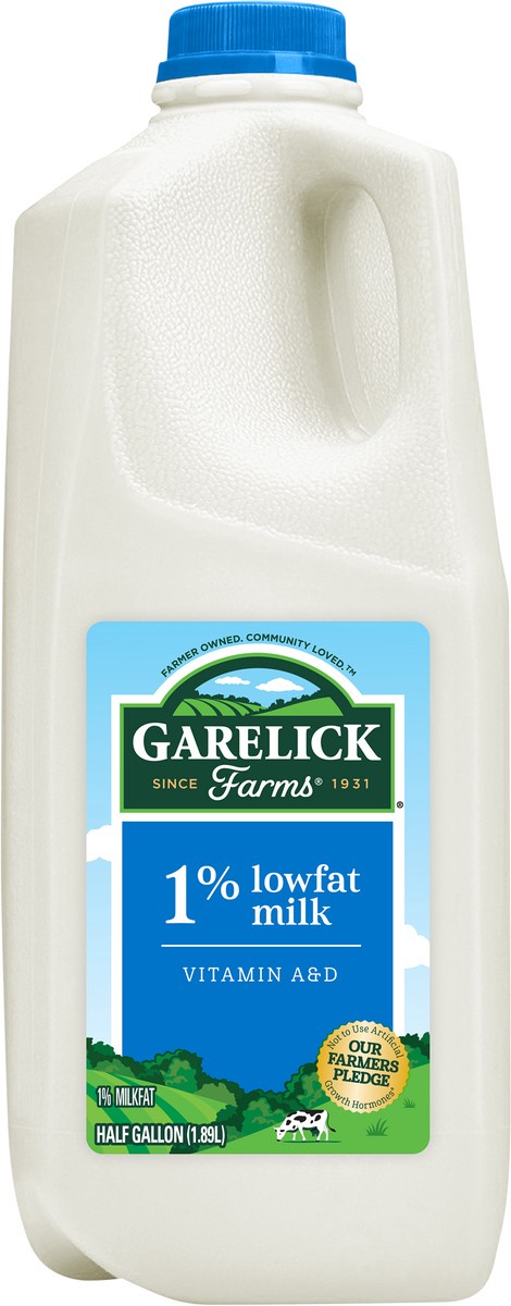 slide 3 of 7, Garelick Farms 1% Lowfat Milk Half Gallon, 1/2 gal