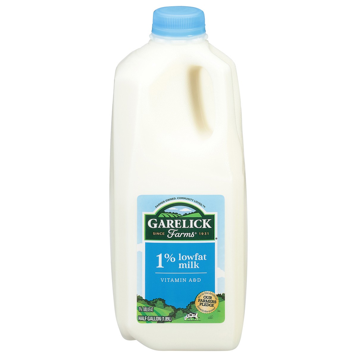 slide 1 of 7, Garelick Farms 1% Lowfat Milk Half Gallon, 1/2 gal
