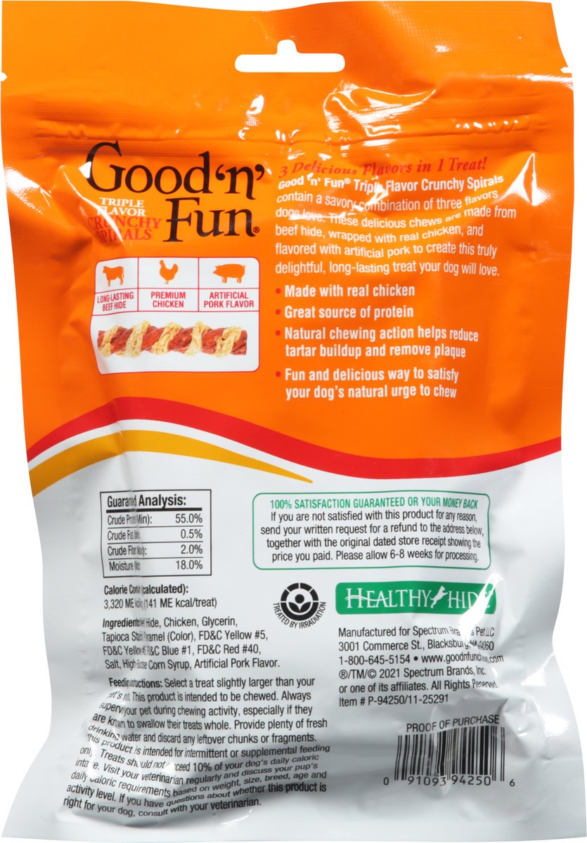 slide 11 of 13, Good 'n' Fun Crunchy Spirals Triple Flavor Dog Snack 3 Pack 4.2 oz, 4.2 oz