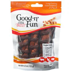 Good 'n' Fun Crunchy Spirals Triple Flavor Dog Snack 3 Pack 4.2 oz