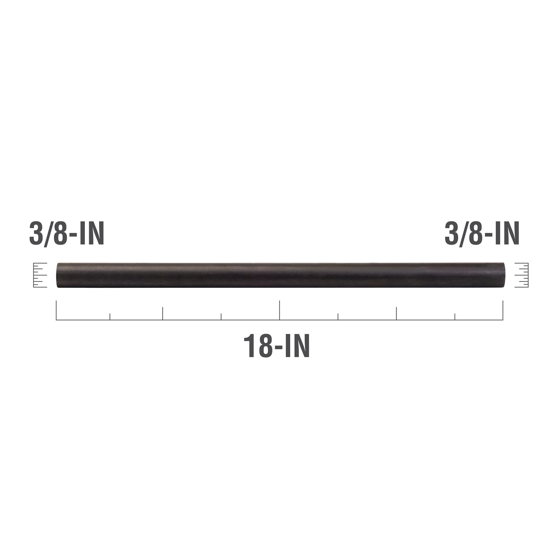 slide 4 of 4, SteelTek 3/8-in x 18-in Structural Black Nipple, 1 ct