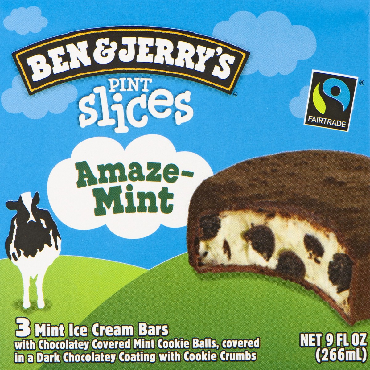 slide 11 of 13, Ben & Jerry's Pint Slices ice cream bars Amazemint, 9 oz, 3 Count, 9 fl oz