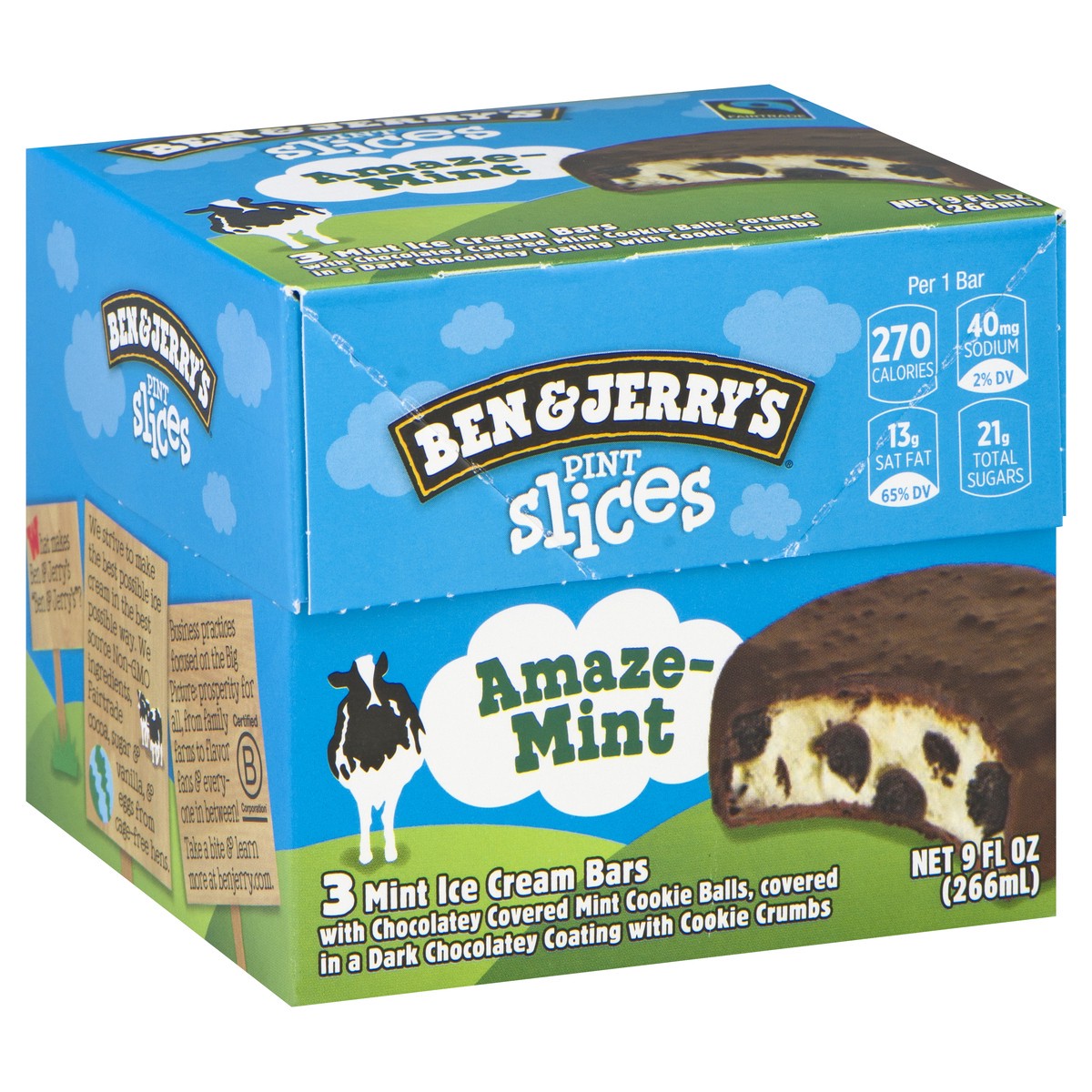 slide 7 of 13, Ben & Jerry's Pint Slices ice cream bars Amazemint, 9 oz, 3 Count, 9 fl oz