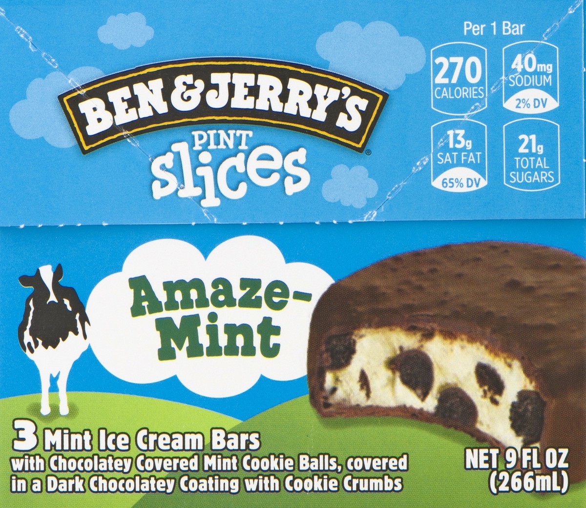 slide 3 of 13, Ben & Jerry's Pint Slices ice cream bars Amazemint, 9 oz, 3 Count, 9 fl oz