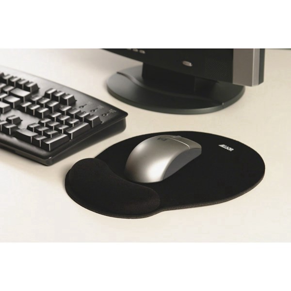 slide 2 of 3, Allsop Mouse Pad with Wrist Rest - Black, 0.25 in x 9.75 in x 11.5 in