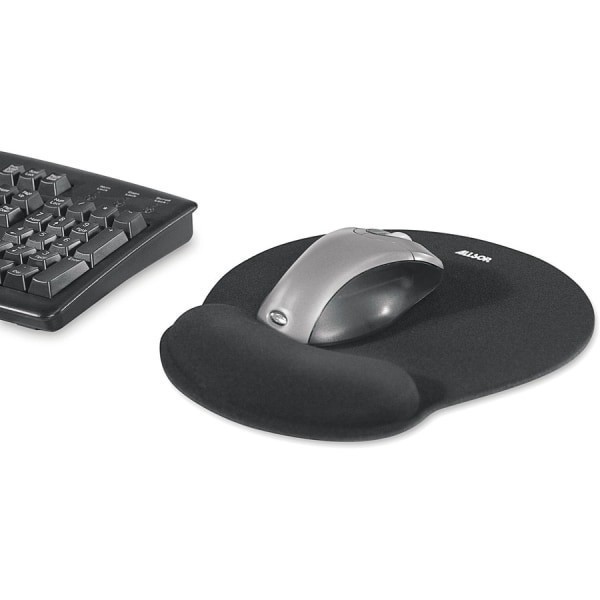 slide 3 of 3, Allsop Mouse Pad with Wrist Rest - Black, 0.25 in x 9.75 in x 11.5 in