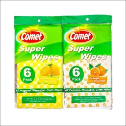 Comet Super Wipes Citrus - 6 pk