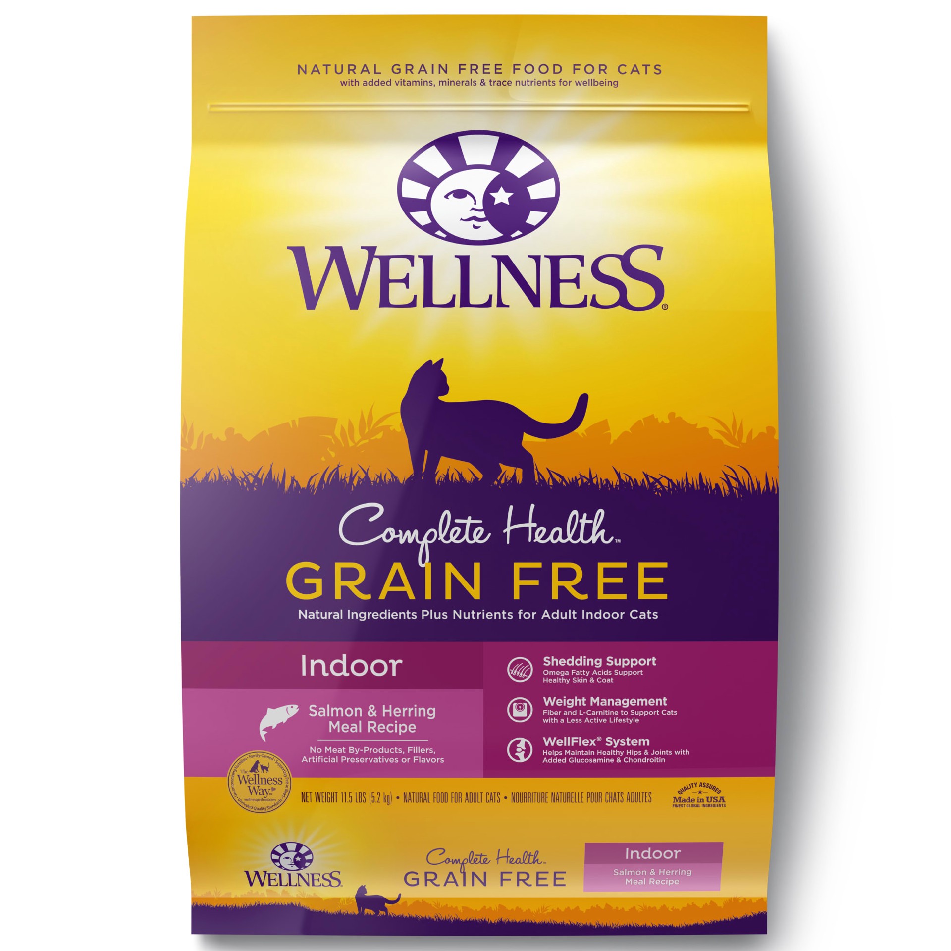 slide 1 of 5, Wellness Complete Health Indoor Cat Food - Natural, Grain Free, Salmon & Herring Meal, 1 ct