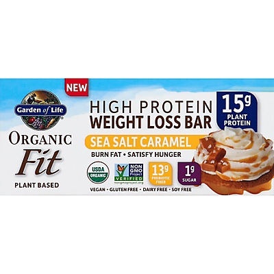 slide 1 of 1, Garden of Life Sea Salt Caramel Organic Fit High Protein Weight Loss Bar, 23.3 oz