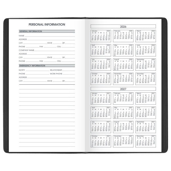 slide 10 of 10, AT-A-GLANCE® 2026-2027 Two Year Monthly Planner, Black, Pocket, 3 1/2"" x 6"", 1 ct