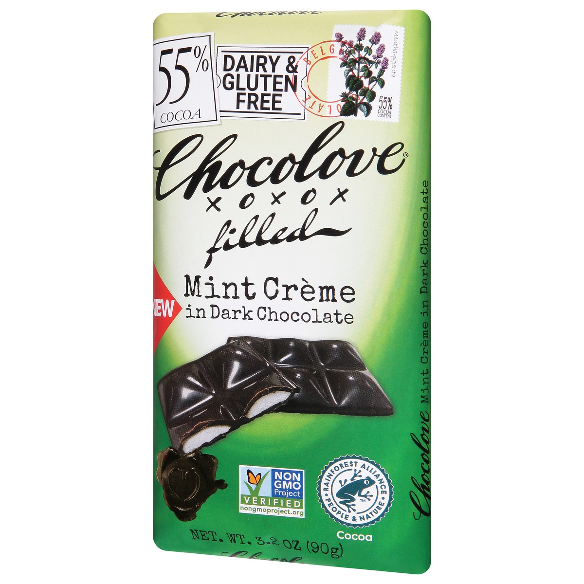 slide 10 of 13, Chocolove Dark Chocolate Mint Crme Filled Bar, 