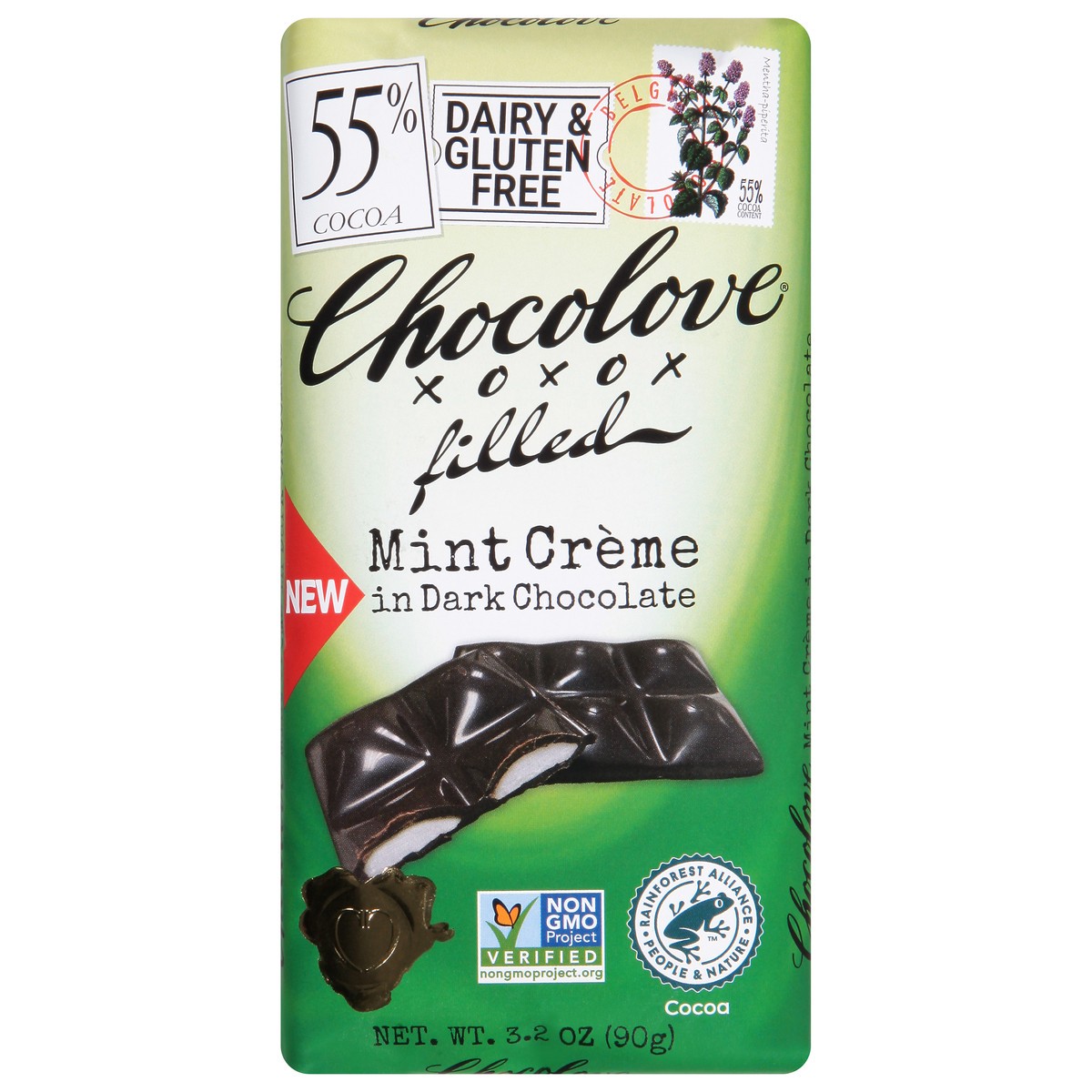 slide 5 of 13, Chocolove Dark Chocolate Mint Crme Filled Bar, 
