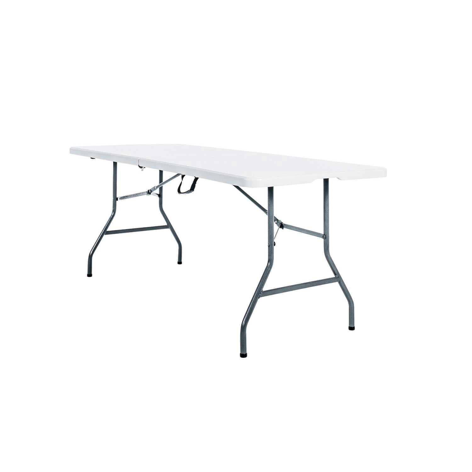 slide 1 of 8, Fold-In-Half Banquet Resin Table - 6 ft, 6 ft
