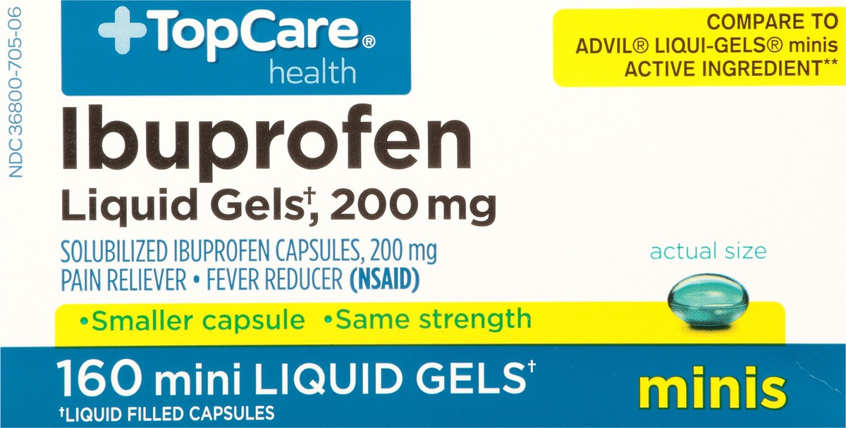 slide 3 of 17, TopCare Health 200 mg Ibuprofen Minis 160 Softgels, 160 ct