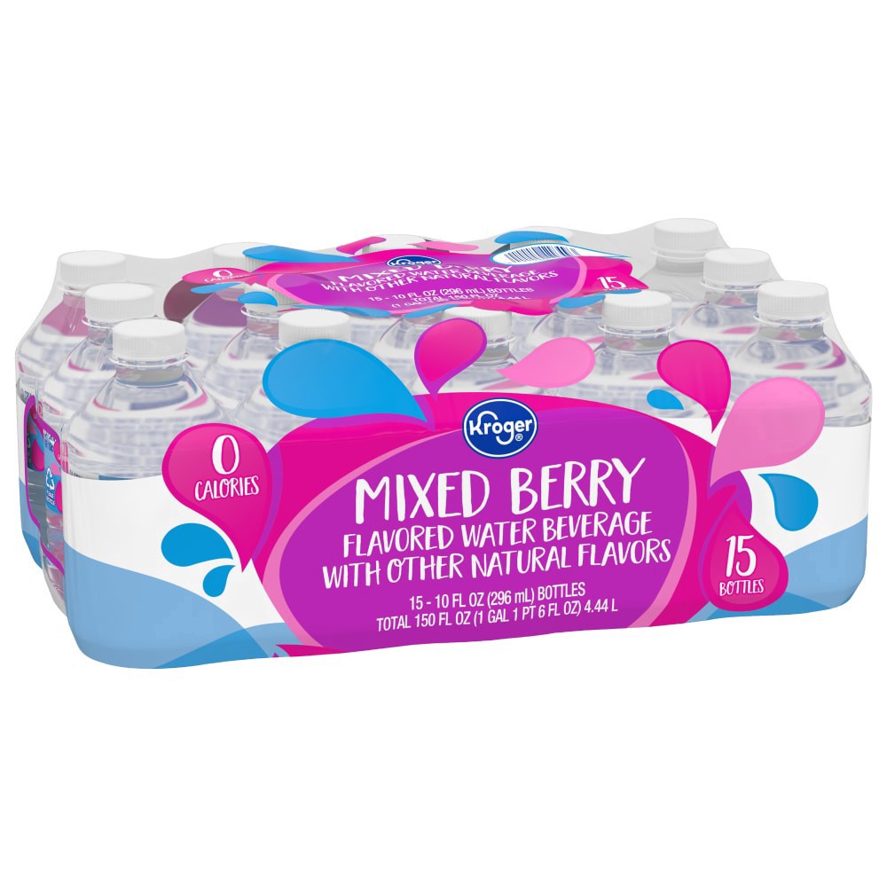 slide 2 of 5, Kroger Mixed Berry Flavored Water - 15 ct ; 10 oz, 15 ct; 10 oz