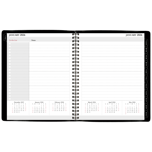 slide 3 of 6, Office Depot Brand 13-Month Monthly Planner, 7"" x 9"", Black, January 2026 to January 2027, OD71110026, 1 ct